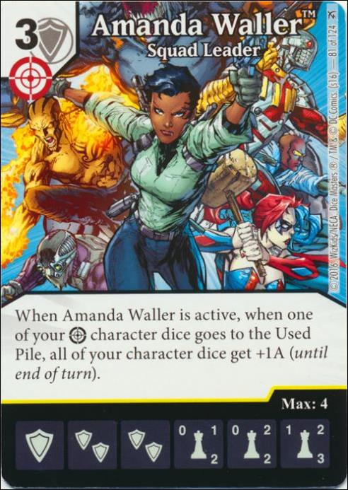 DC Comics Dice Masters Green Arrow and The Flash card 81 Amanda Waller:Squad Leader