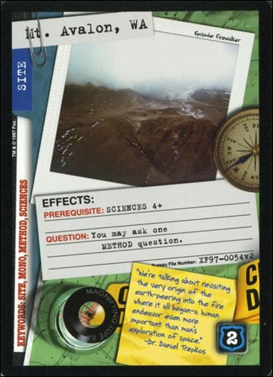 X-Files: The Truth Is Out There (Base Set) card XF97-0054v2 Mt. Avalon, WA