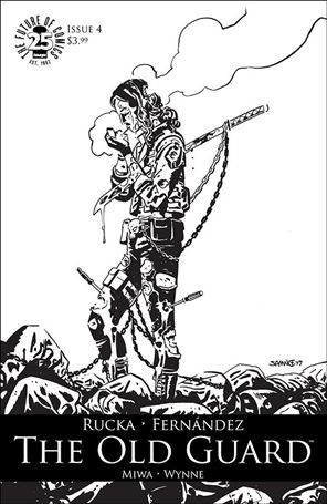 Old Guard issue 4-C  Chris Samnee Black and White Spawn Month Cover
