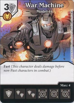 Marvel Dice Masters Iron Man and War Machine Starter Set card 22 War Machine - Model 11