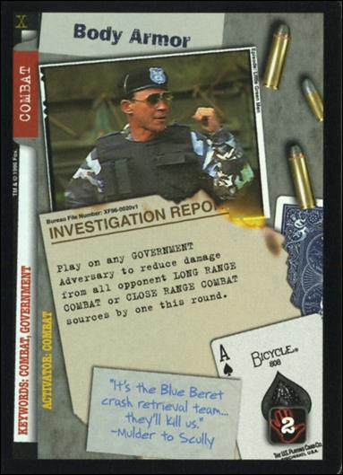 X-Files: Premiere Edition (Base Set) card XF96-0020v1 Body Armor