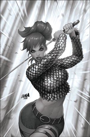 Immortal Red Sonja issue 4-K Leirix Li 1:10 Black & White Virgin Cover