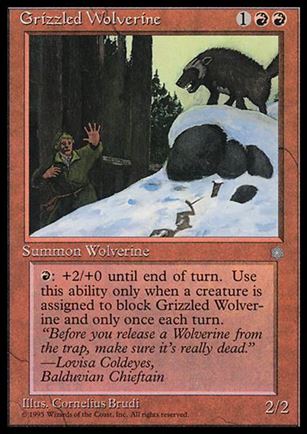 Magic the Gathering: Ice Age (Base Set) card 192 Grizzled Wolverine