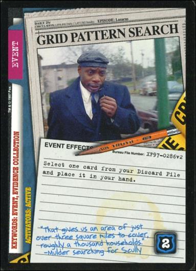 X-Files: The Truth Is Out There (Base Set) card XF97-0286v2 Grid Pattern Search
