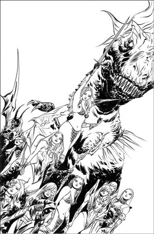 Sonjaversal issue 5-S Jae Lee 1:50 Black & White Virgin Cover
