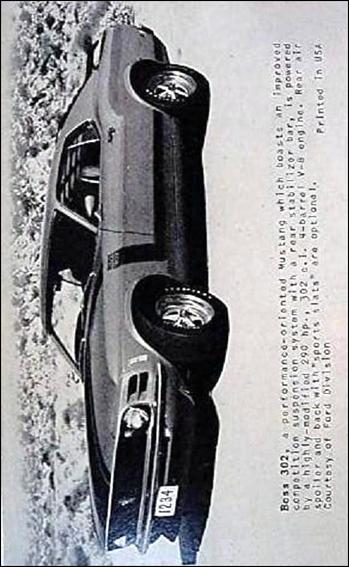 Sports Cars (1970) (Base Set) card 15 Ford Boss 302 