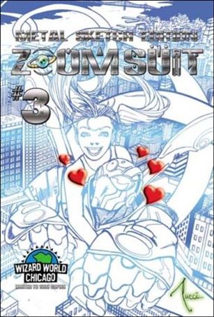 Zoom Suit issue 3-F Billy Tucci WW Chicago Blue Metal Sketch Cover