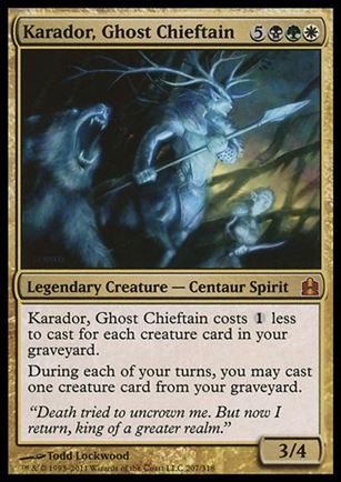 Magic the Gathering: Commander (Base Set) card 207 Karador, Ghost Chieftain