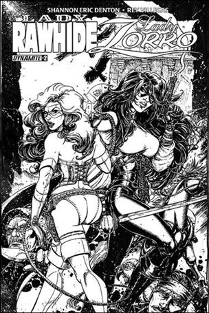 Lady Rawhide/Lady Zorro issue 2-B Black & White Cover 1:10