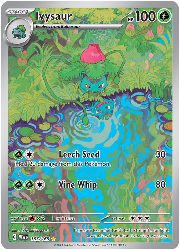 Pokemon: Scarlet & Violet - 151 (Base Set) card 167/165 Ivysaur (HoloFoil) Full Art Illustration