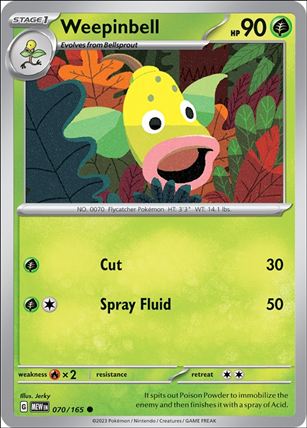 Pokemon: Scarlet & Violet - 151 (Base Set) card 070/165-B Weepinbell (Reverse Holofoil)