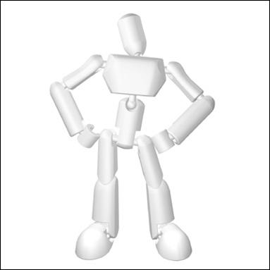 Stikfas Blister Pack figure 1-D Alpha Male (White)