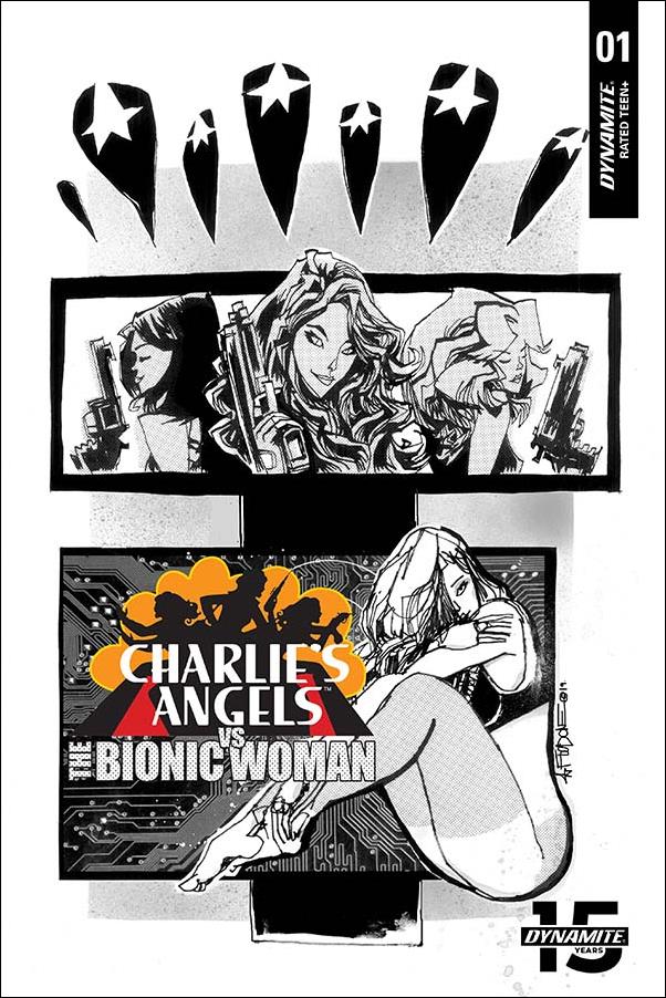 Charlie's Angels vs The Bionic Woman issue 1-D Jim Mahfood 1:10 Black & White Cover