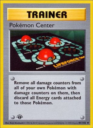 Pokemon (Base Set) card 85/102 Pokemon Center (1st Edition) - Shadowless