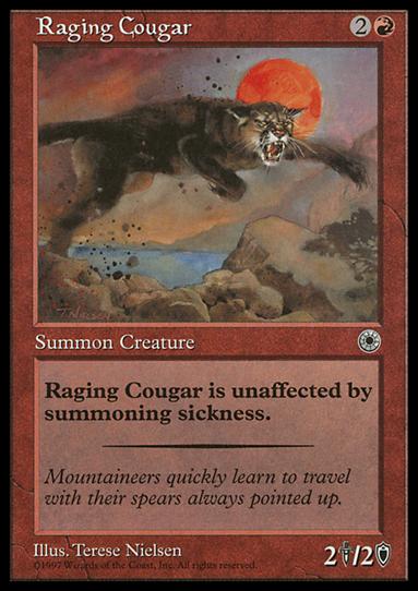 Magic the Gathering: Portal (Base Set) card 144 Raging Cougar