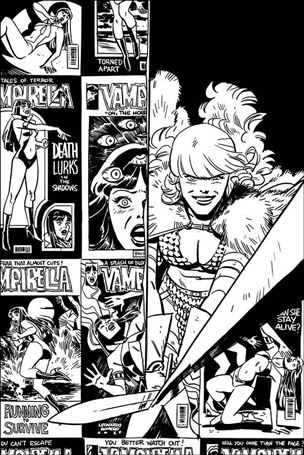 Vampirella / Red Sonja issue 2-J Leonardo Romero 1:21 Black & White Virgin Cover