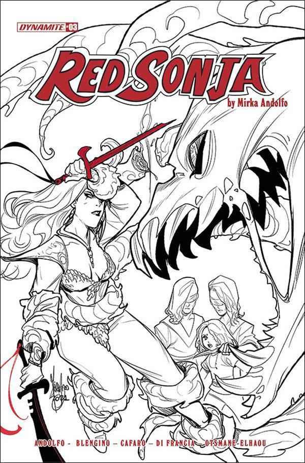 Red Sonja (2021) issue 3-H Mirka Andolfo 1:10 Black & White Cover