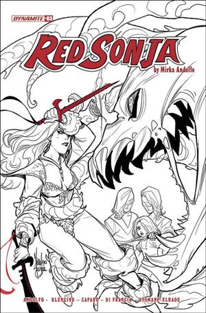 Red Sonja (2021) issue 3-H Mirka Andolfo 1:10 Black & White Cover