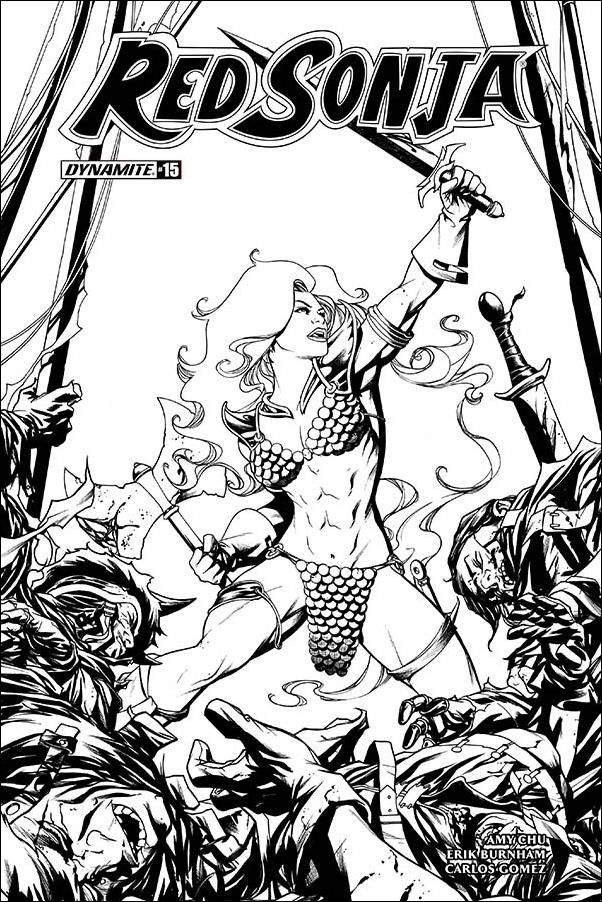 Red Sonja (2017) issue 15-F Mike McKone B&W Cover