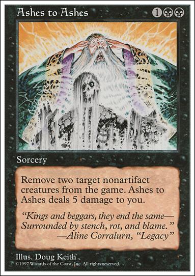 Magic the Gathering: 5th Edition (Base Set) card 141 Ashes to Ashes