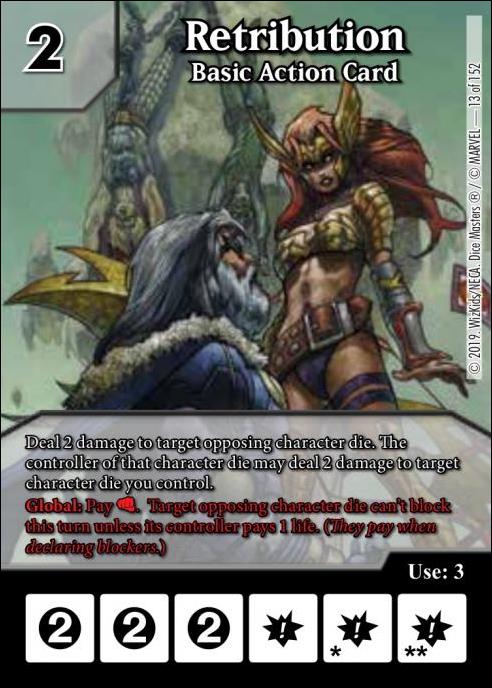 Marvel Dice Masters  Avengers Infinity Gauntlet card 13 Retribution: Basic Action Card