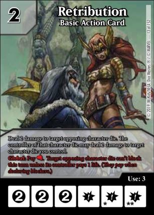 Marvel Dice Masters  Avengers Infinity Gauntlet card 13 Retribution: Basic Action Card