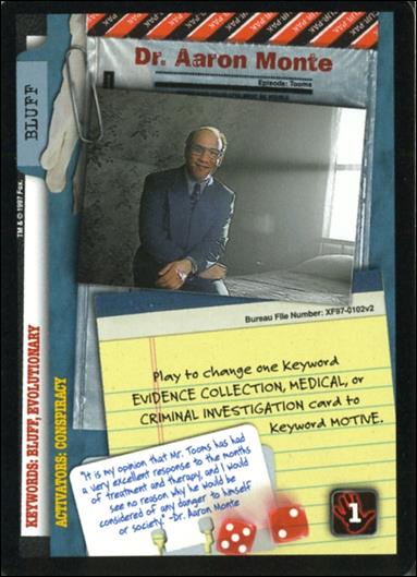 X-Files: The Truth Is Out There (Base Set) card XF97-0102v2 Dr. Aaron Monte