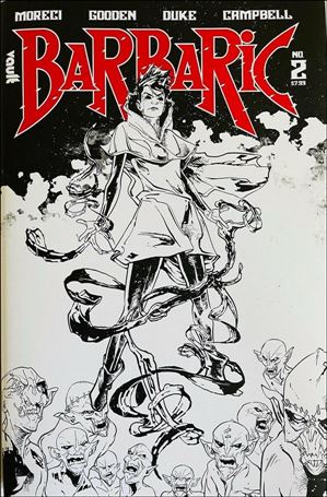 Barbaric issue 2-E Nathan Gooden Deluxe Black & White Edition Cover