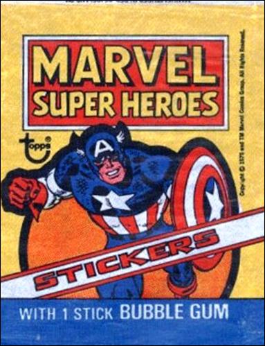 Marvel Super Heroes Stickers card 2-D Sealed Pack - U.K. Version - Captain America