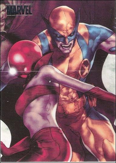 Marvel Heroes and Villains (Silver Foil Parallel Base Set) card 81 Wolverine vs Ruby Red