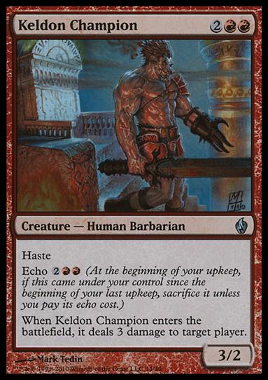 Magic the Gathering: Premium Deck Series: Fire & Lightning (Base Set) card 14 Keldon Champion