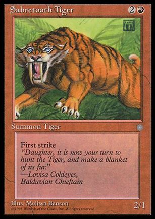 Magic the Gathering: Ice Age (Base Set) card 215 Sabretooth Tiger