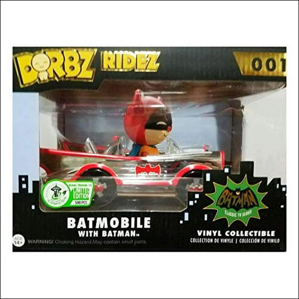 Dorbz Ridez figure 1-C Batmobile w/ Batman (Chrome) 1/500