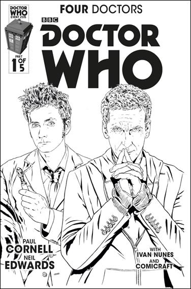 Doctor Who Event 2015: Four Doctors issue 1-G BAM!/2nd & Charles Exclusive Wraparound b&w Cover