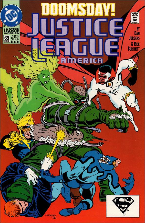 Justice League America issue 69-C Purple Logo Cover (3rd Printing)