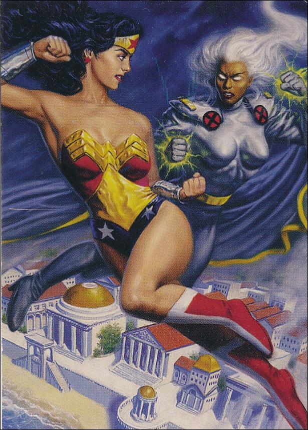 DC Versus Marvel / Marvel Versus DC (Holo F/X Subset) card 12 Wonder Woman vs Storm