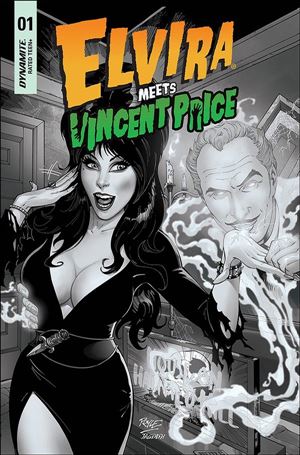 Elvira Meets Vincent Price issue 1-M John Royle 1:40 Greyscale Cover