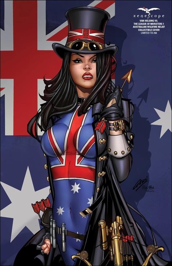 Van Helsing vs the League of Monsters issue 1-L Paul Green Australian Wildfire Relief Cover 1/250