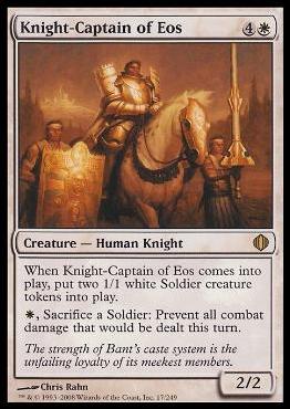 Magic the Gathering: Shards of Alara (Base Set) card 17 Knight-Captain of Eos