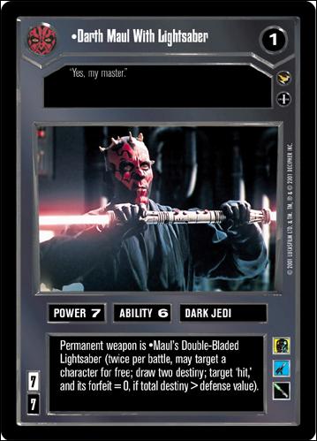 Star Wars: Theed Palace Limited (Base Set) card 6 Darth Maul With Lightsaber