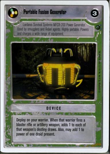 Star Wars: Dagobah Revised (Base Set) card 103 Portable Fusion Generator