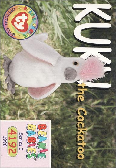 Beanie Babies Series 1 (Base Set) card 93 Kuku the Cockatoo
