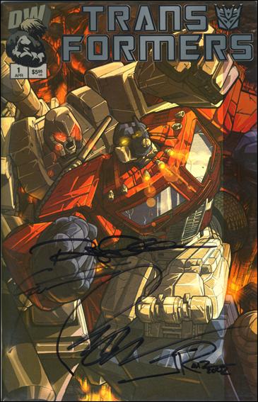 Transformers: Generation 1 (2002) issue 1-G "Bronze Elite Distributor" Signed Chromium Cover