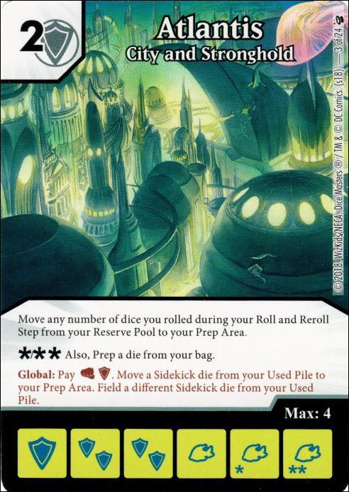 DC Comics Dice Masters Mystics Team Pack card 3 Atlantis: City and Stronghold