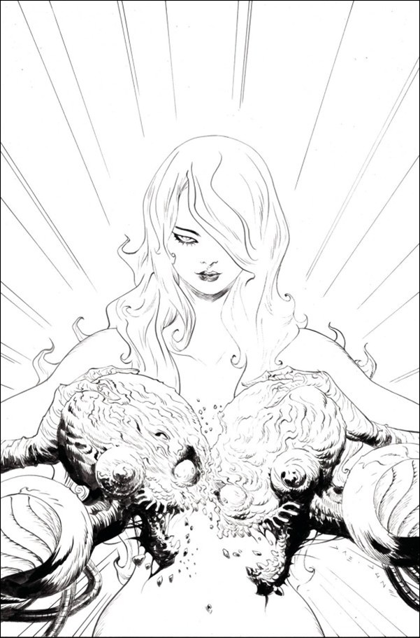 Red Sonja Attacks Mars issue 3-G Jae Lee B&W Virgin 1:15 Cardstock Cover