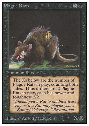 Magic the Gathering: Unlimited (Base Set) card 122 Plague Rats