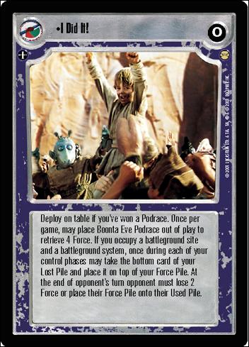 Star Wars: Tatooine Limited (Base Set) card 74 I Did It!
