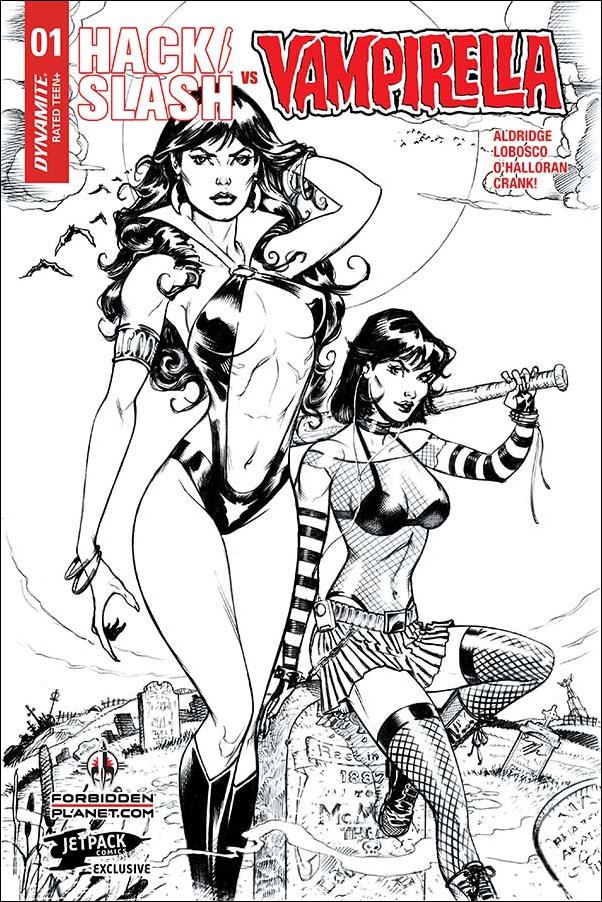 Hack/Slash vs Vampirella issue 1-J Dooney Jetpack Comics/Forbidden Planet B/W Cover