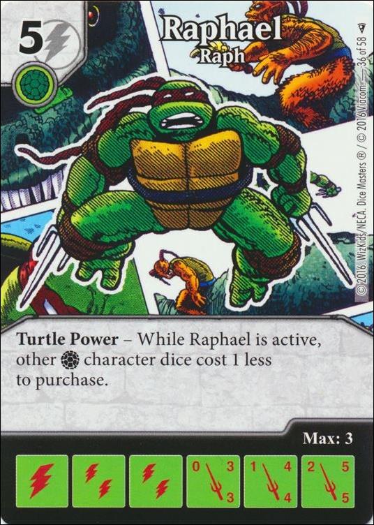 Dice Masters Teenage Mutant Ninja Turtles  card 36 Raphael - Raph