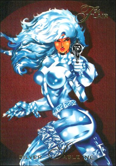 Marvel Annual Flair '94 (Base Set) card 50 Silver Sable Inc.